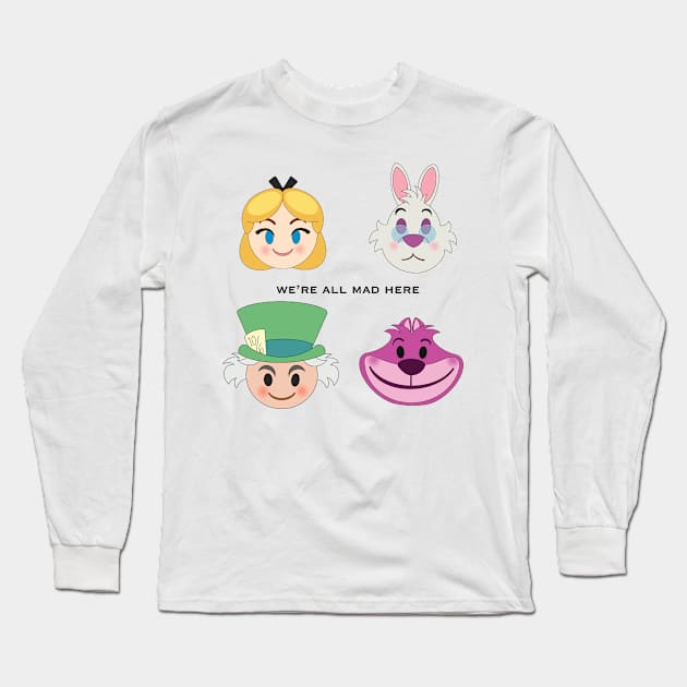 We’re All Mad Long Sleeve T-Shirt by BeckyDesigns